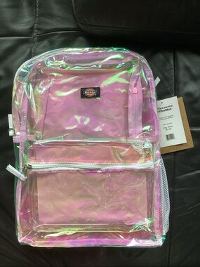 NWT Dickies Clear Plastic Opalescent Backpack